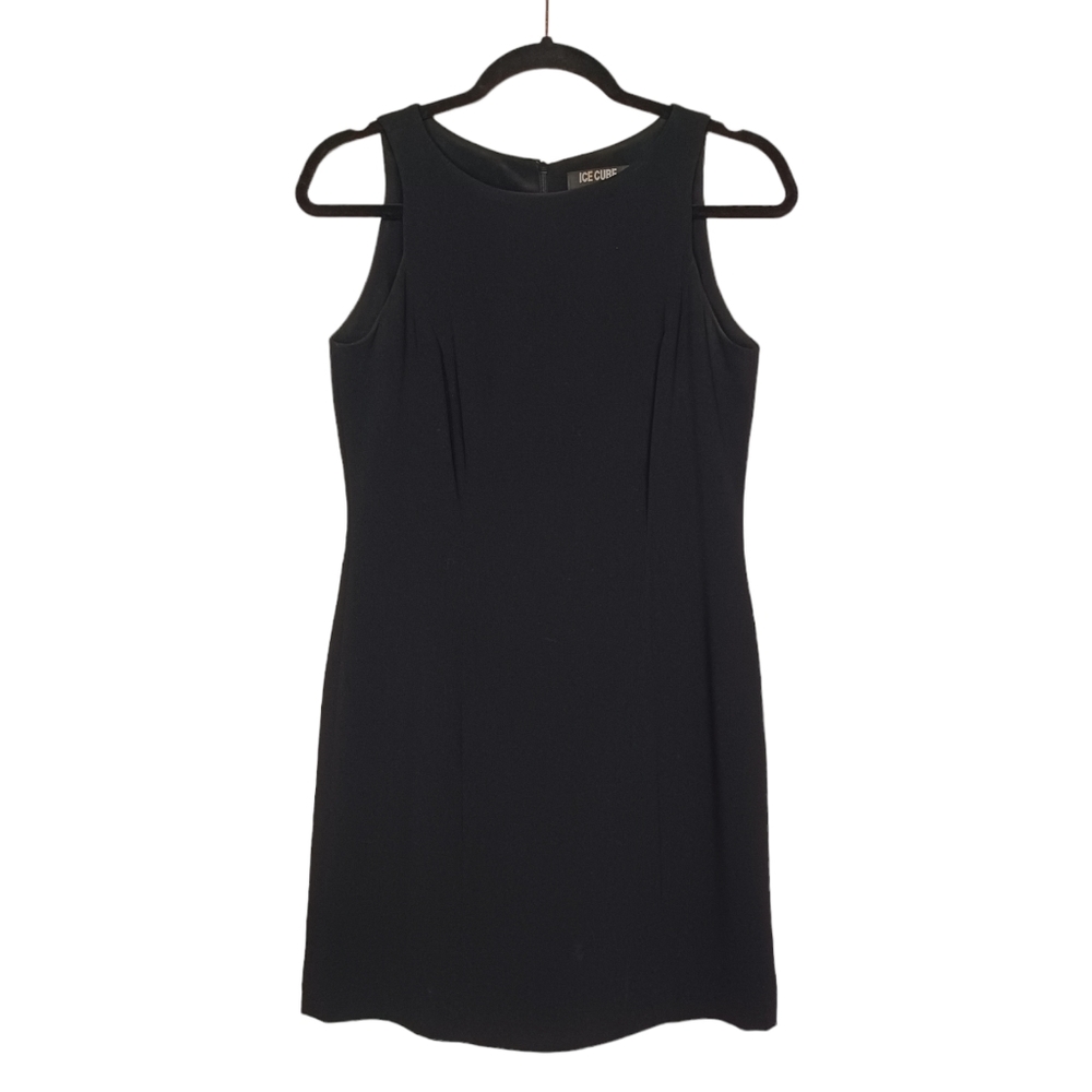 VTG ICE CUBE BY MICHAEL Black Sleeveless Shift LBD Basic Dress 8P